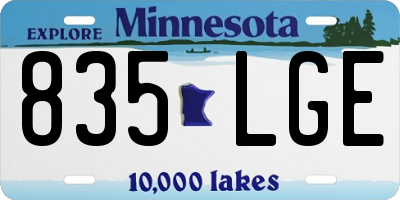 MN license plate 835LGE