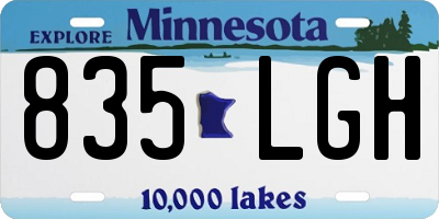 MN license plate 835LGH