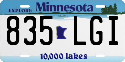 MN license plate 835LGI