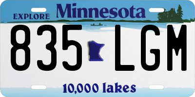MN license plate 835LGM