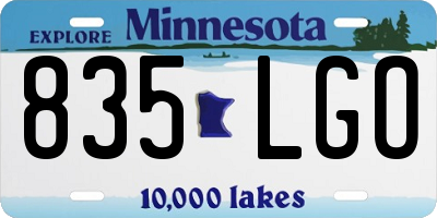 MN license plate 835LGO