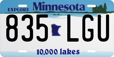 MN license plate 835LGU