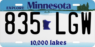 MN license plate 835LGW