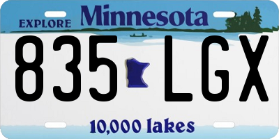MN license plate 835LGX
