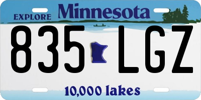 MN license plate 835LGZ