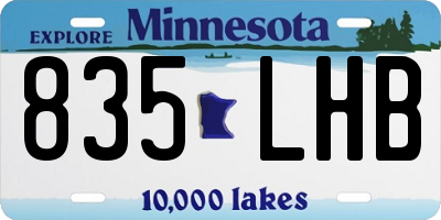 MN license plate 835LHB