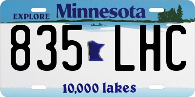 MN license plate 835LHC