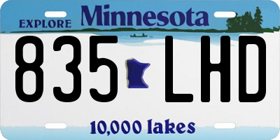 MN license plate 835LHD