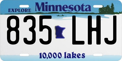 MN license plate 835LHJ
