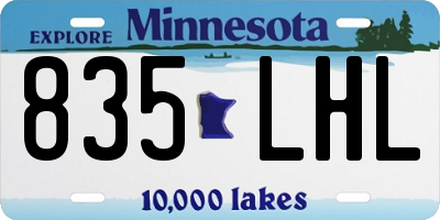 MN license plate 835LHL