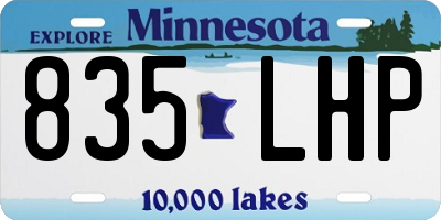 MN license plate 835LHP