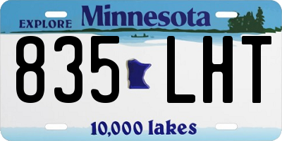 MN license plate 835LHT