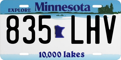 MN license plate 835LHV
