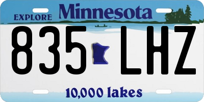 MN license plate 835LHZ