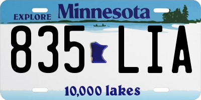 MN license plate 835LIA