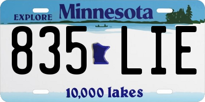 MN license plate 835LIE