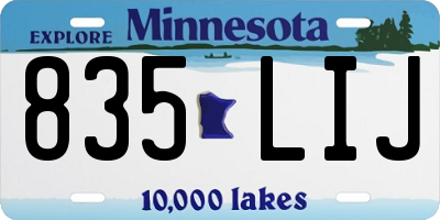 MN license plate 835LIJ