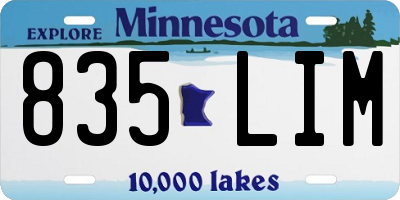 MN license plate 835LIM
