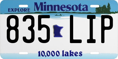 MN license plate 835LIP