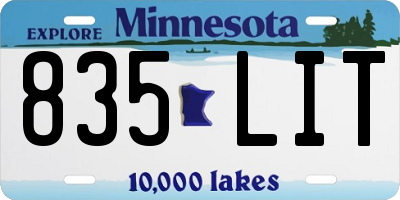 MN license plate 835LIT