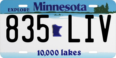 MN license plate 835LIV