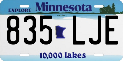 MN license plate 835LJE