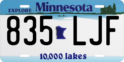 MN license plate 835LJF