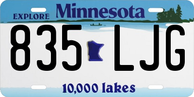 MN license plate 835LJG