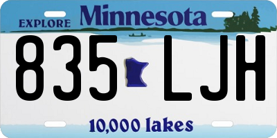 MN license plate 835LJH