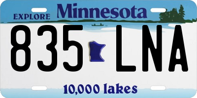 MN license plate 835LNA