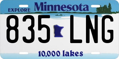 MN license plate 835LNG