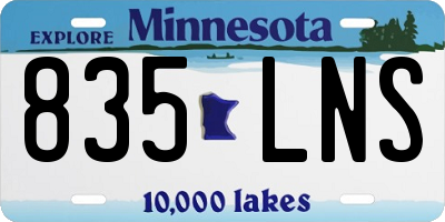 MN license plate 835LNS