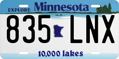 MN license plate 835LNX