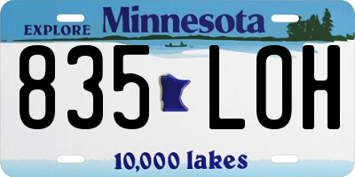 MN license plate 835LOH