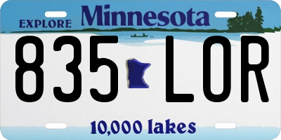 MN license plate 835LOR