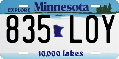 MN license plate 835LOY