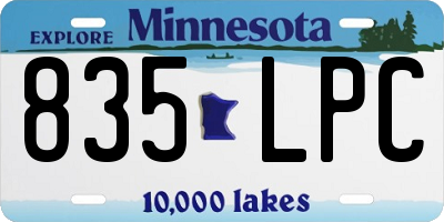 MN license plate 835LPC