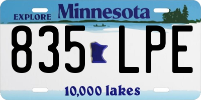 MN license plate 835LPE