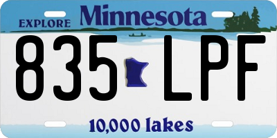 MN license plate 835LPF