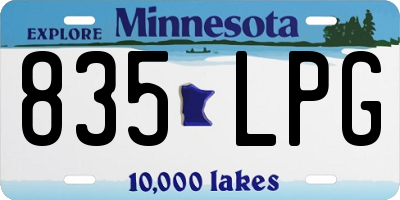 MN license plate 835LPG