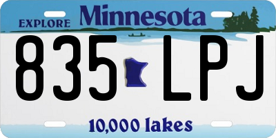 MN license plate 835LPJ