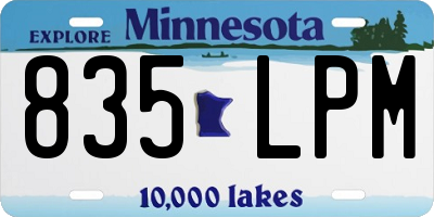 MN license plate 835LPM
