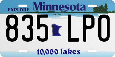 MN license plate 835LPO