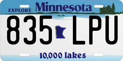MN license plate 835LPU