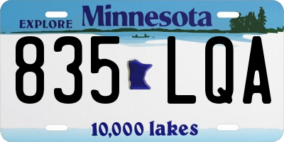 MN license plate 835LQA
