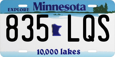 MN license plate 835LQS