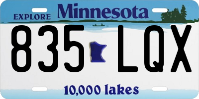 MN license plate 835LQX