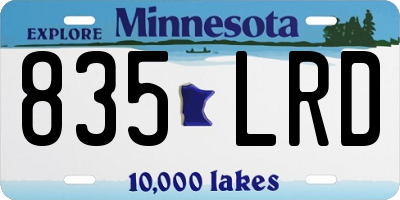 MN license plate 835LRD