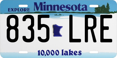 MN license plate 835LRE