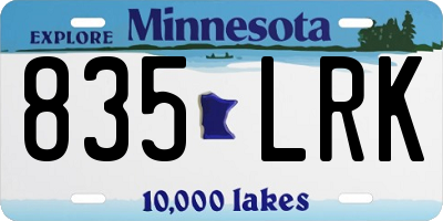 MN license plate 835LRK